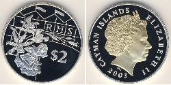 2 Dollar Cayman Islands 銀 