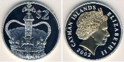 2 Dollar Cayman Islands 銀 