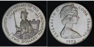 2 Dollar Cook Islands 銀 