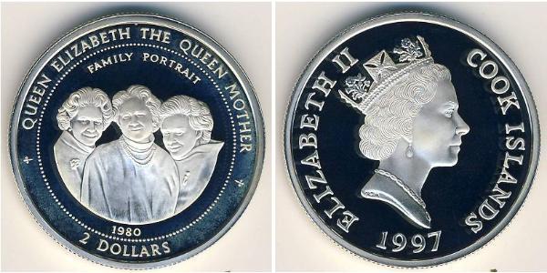 2 Dollar Cook Islands 銀 