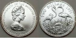 2 Dollaro Bahamas Argento Elisabetta II (1926-2022)