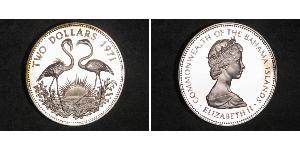 2 Dollaro Bahamas Argento Elisabetta II (1926-2022)