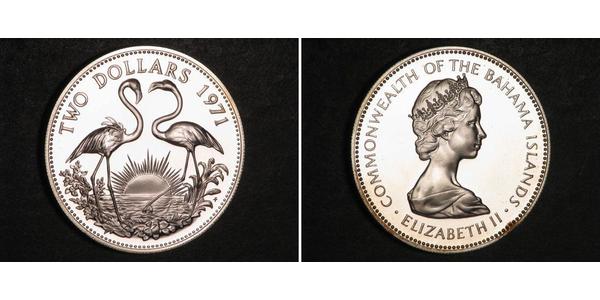 2 Dollaro Bahamas Argento Elisabetta II (1926-2022)