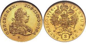 2 Ducat Principality of Transylvania (1571-1711) / Saint-Empire romain germanique (962-1806) Or Joseph II, Holy Roman Emperor  (1741 - 1790)