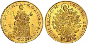 2 Ducat Reino de Hungría (1000-1918) Oro Maria Theresa of Austria (1717 - 1780)