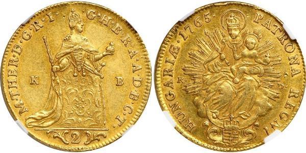 2 Ducat Reino de Hungría (1000-1918) Oro Maria Theresa of Austria (1717 - 1780)