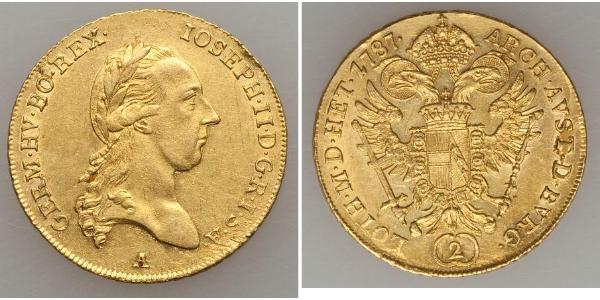 2 Ducat Sacro Romano Impero (962-1806) Oro Joseph II, Holy Roman Emperor  (1741 - 1790)