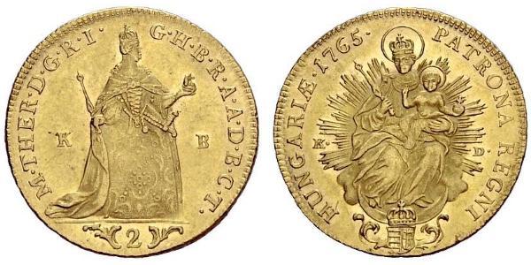 2 Ducat 匈牙利王国 金 玛丽亚·特蕾西亚 (1717 - 1780)