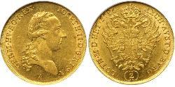 2 Ducat 哈布斯堡君主國 金 约瑟夫二世 (神圣罗马帝国) (1741 - 1790)