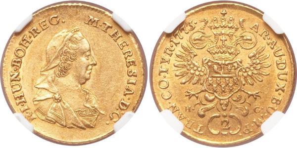 2 Ducat 神圣罗马帝国 (962 - 1806) 金 玛丽亚·特蕾西亚 (1717 - 1780)