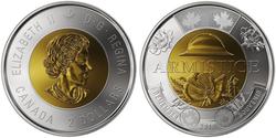 2 Dólar Canadá Bimetal Isabel II (1926-2022)