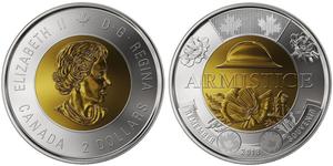 2 Dólar Canadá Bimetal Isabel II (1926-2022)