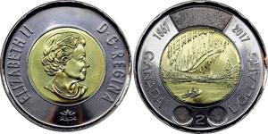 2 Dólar Canadá Latón Isabel II (1926-2022)