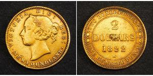 2 Dólar Canadá Oro Victoria (1819 - 1901)