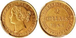 2 Dólar Canadá Oro Victoria (1819 - 1901)