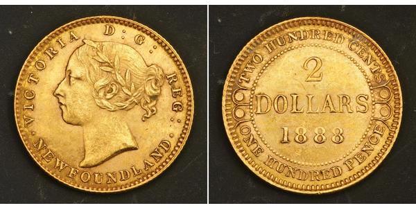 2 Dólar Canadá Oro Victoria (1819 - 1901)