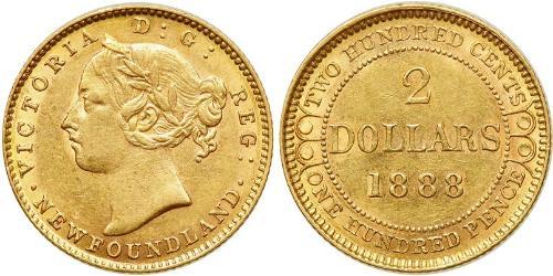 2 Dólar Reino Unido de Gran Bretaña e Irlanda (1801-1922) Oro Victoria (1819 - 1901)