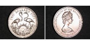 2 Dólar Bahamas Plata Isabel II (1926-2022)