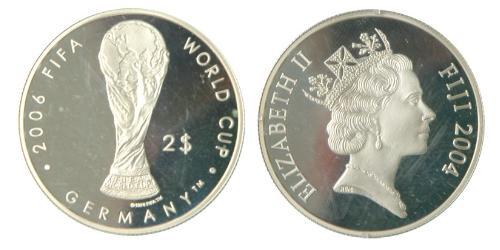 2 Dólar Fiyi Plata Isabel II (1926-2022)