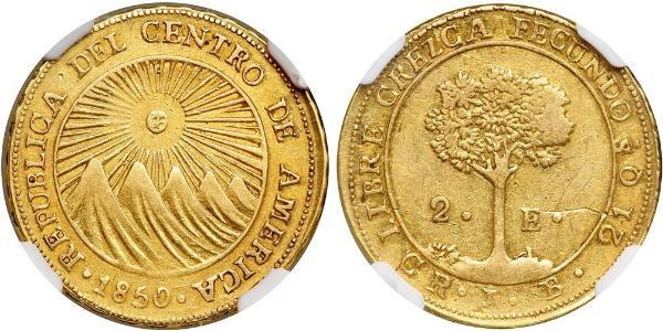 2 Escudo Costa Rica / Federal Republic of Central America (1823 - 1838) Gold 