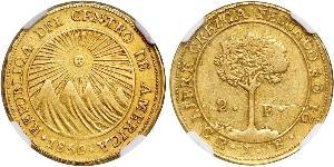 2 Escudo Costa Rica / Zentralamerikanische Konföderation (1823 - 1838) Gold 