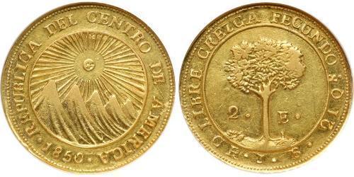 2 Escudo Costa Rica / Zentralamerikanische Konföderation (1823 - 1838) Gold 