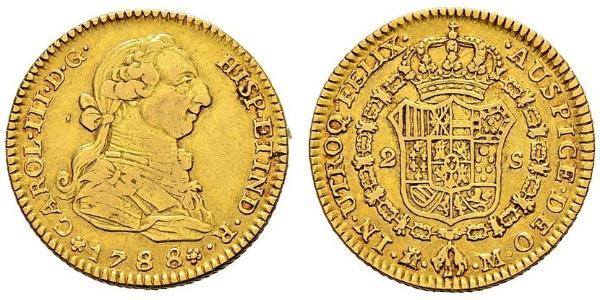 2 Escudo Peru Gold Karl III. von Spanien (1716 -1788)