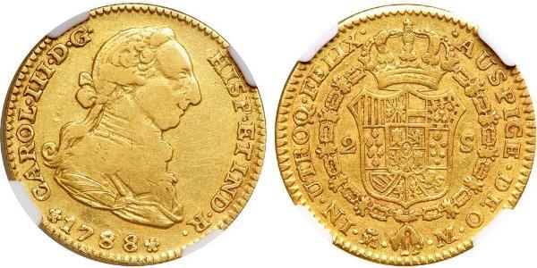 2 Escudo Peru Gold Karl III. von Spanien (1716 -1788)