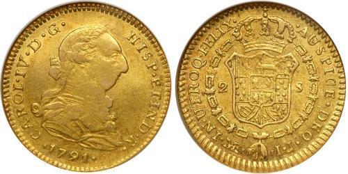 2 Escudo Spanien Gold Karl IV (1748-1819)