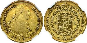 2 Escudo Spanisches Kolonialreich (1700 - 1808) Gold Karl IV (1748-1819)