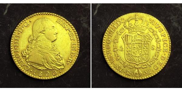 2 Escudo Spanisches Kolonialreich (1700 - 1808) Gold Karl IV (1748-1819)