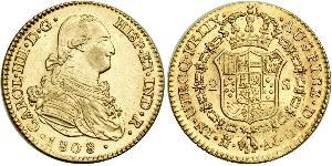 2 Escudo Spanish Empire (1700 - 1808) Gold Charles IV of Spain (1748-1819)