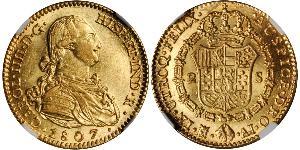 2 Escudo Spanish Empire (1700 - 1808) Gold Charles IV of Spain (1748-1819)