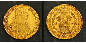 2 Escudo Spanish Empire (1700 - 1808) Gold Charles IV of Spain (1748-1819)