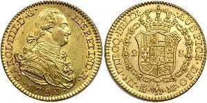 2 Escudo Spanish Empire (1700 - 1808) Gold Charles IV of Spain (1748-1819)