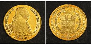 2 Escudo Spanish Empire (1700 - 1808) Gold Charles IV of Spain (1748-1819)