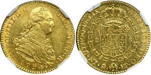 2 Escudo Spanish Empire (1700 - 1808) Gold Charles IV of Spain (1748-1819)