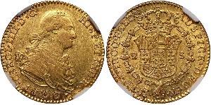 2 Escudo Spanish Empire (1700 - 1808) Gold Charles IV of Spain (1748-1819)