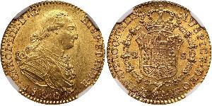 2 Escudo Spanish Empire (1700 - 1808) Gold Charles IV of Spain (1748-1819)