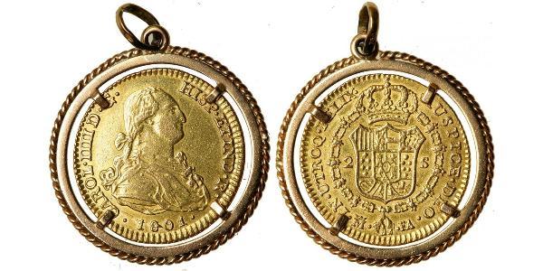 2 Escudo Spanish Empire (1700 - 1808) Gold Charles IV of Spain (1748-1819)