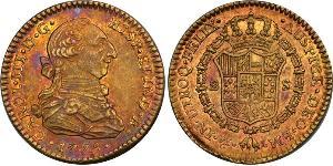 2 Escudo Spanish Mexico  / Kingdom of New Spain (1519 - 1821) Gold Charles III of Spain (1716 -1788)