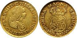 2 Escudo Viceroyalty of New Granada (1717 - 1819) Gold Charles III of Spain (1716 -1788)