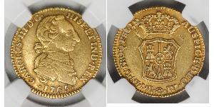 2 Escudo Viceroyalty of New Granada (1717 - 1819) Gold Charles III of Spain (1716 -1788)