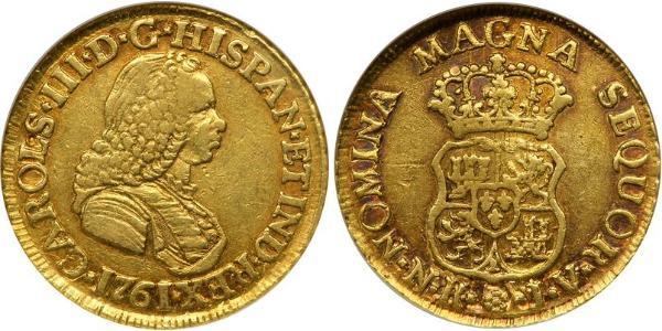 2 Escudo Viceroyalty of New Granada (1717 - 1819) Gold Charles III of Spain (1716 -1788)