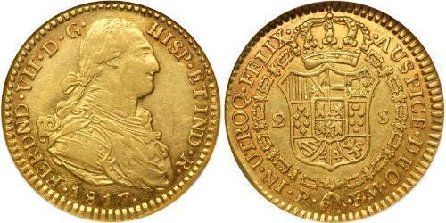 2 Escudo Vizekönigreich Neugranada (1717 - 1819) Gold Ferdinand VII. von Spanien (1784-1833)