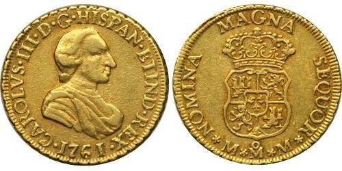 2 Escudo Vizekönigreich Neuspanien (1519 - 1821) Gold Karl III. von Spanien (1716 -1788)