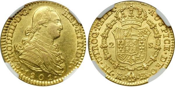 2 Escudo Empire espagnol (1700 - 1808) Or Charles IV d