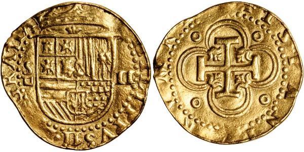 2 Escudo Habsburg Empire (1526-1804) / Spanien Or Philippe II d