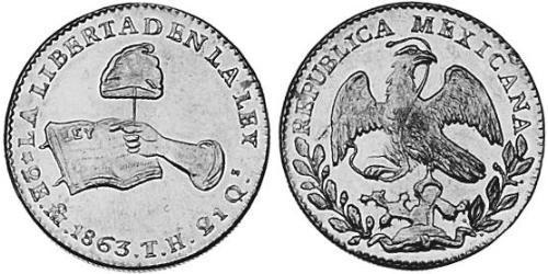 2 Escudo Second Federal Republic of Mexico (1846 - 1863) Or 