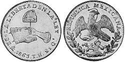 2 Escudo Estados Unidos Mexicanos (1846 - 1863) Oro 